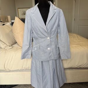 Women's Light Blue Blazer & Skirt Set